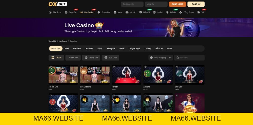 Live Casino Oxbet có những gì? Chơi như thế nào? - Ma66