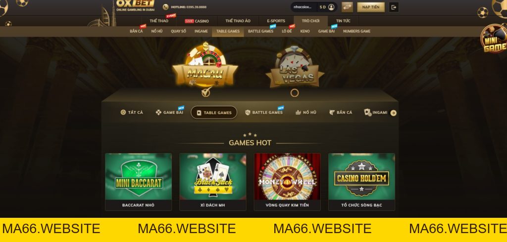 Table Games của Oxbet có những trò nào? Chơi gì dễ thắng? - Ma66