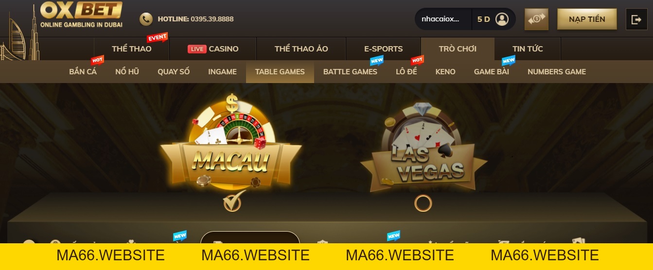 Table Games của Oxbet có những trò nào? Chơi gì dễ thắng? - Ma66