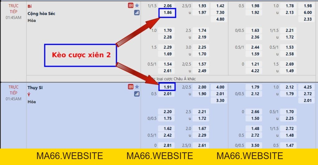 Cược xiên là gì? Cách tính kèo xiên dễ hiểu nhất - Ma66