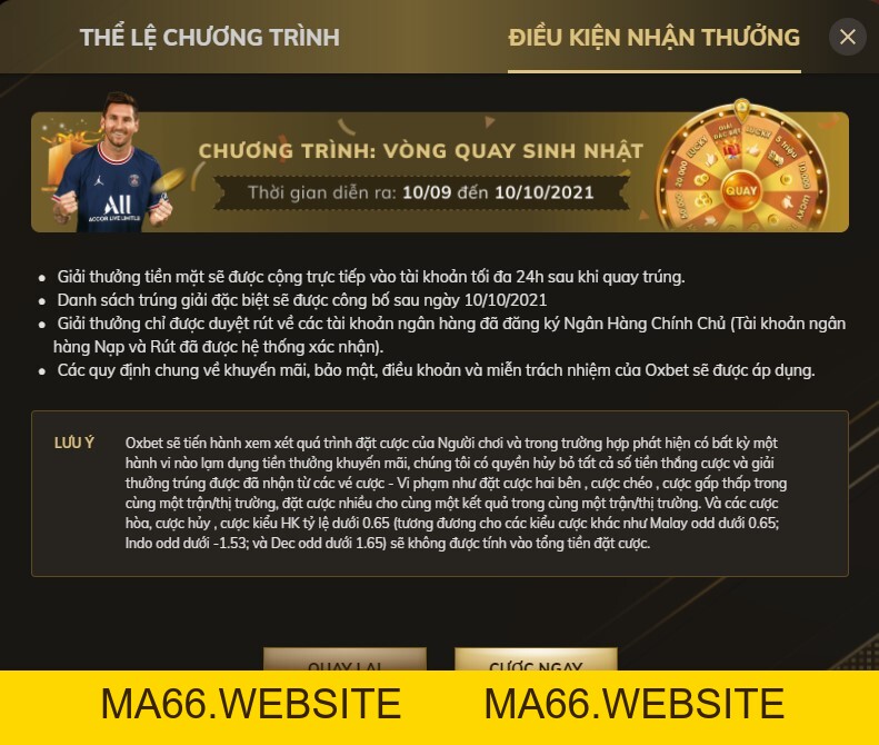 Sự kiện khuyến mãi mừng sinh nhật Oxbet 1 tuổi – 350.000.000 - Ma66